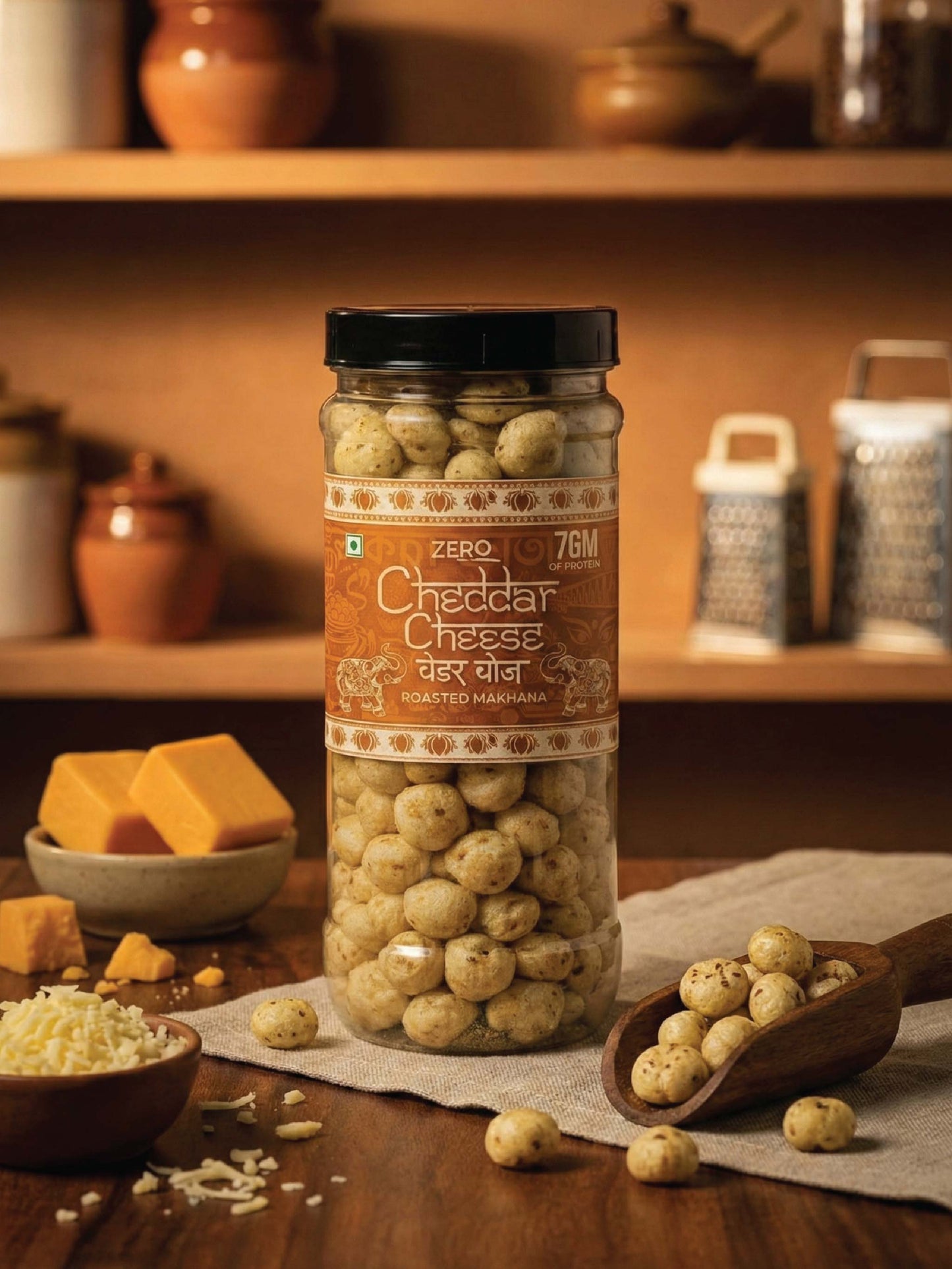 Premium Cheddar Cheese - Roasted Makhana